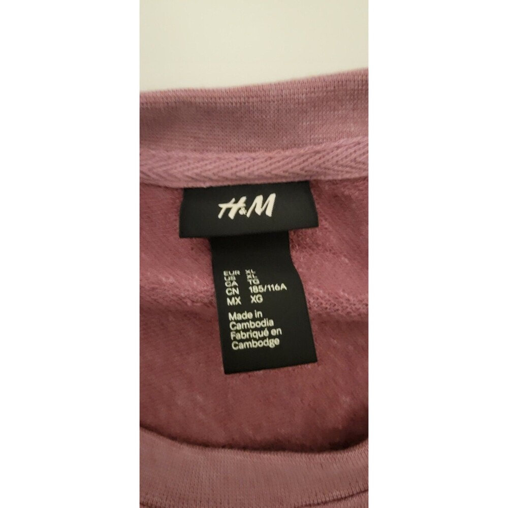 H&M size XL mauve pink graphic crew neck sweatshirt never forget nobodys hero B1 - Picture 4 of 11